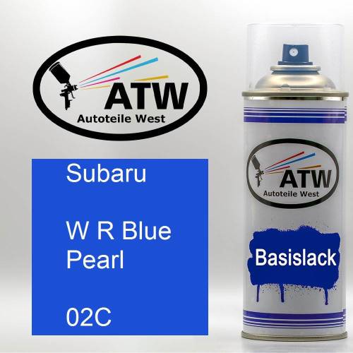 Subaru, W R Blue Pearl, 02C: 400ml Sprühdose, von ATW Autoteile West.